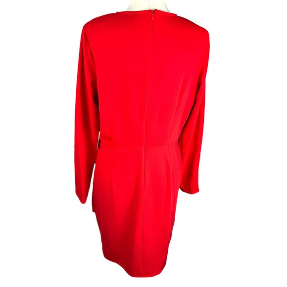 NEW Revolve Superdown Emile Deep V Faux Wrap Red Long Sleeve Mini Dress Size XL - Picture 8 of 8